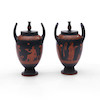 Thumbnail of Pair of Wedgwood Encaustic Decorated Black Basalt Vases and Covers, England, early 19th century, image 3