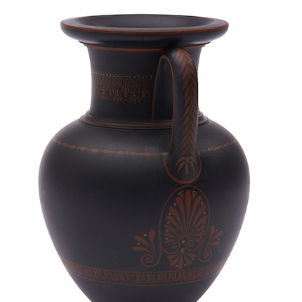 Wedgwood Encaustic Decorated Black Basalt Vase, England, early 19th century, image 3