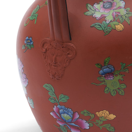 Wedgwood Enameled Rosso Antico Vase, England, c. 1820, image 2