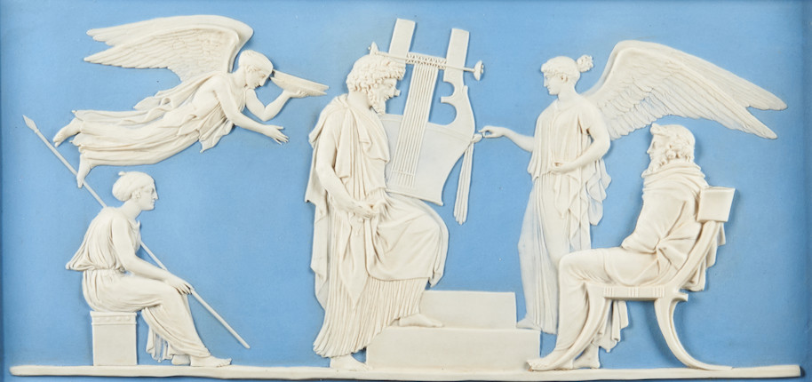 Wedgwood Solid Light Blue Apotheosis of Homer Plaque, England, 19th century, image 2
