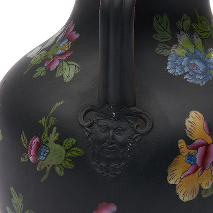 Wedgwood Enameled Black Basalt Vase, England, early 19th century, image 2