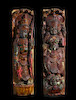 Thumbnail of A PAIR OF CARVED POLYCHROME WOOD PANELS OF DEVI KERALA, CIRCA 18TH CENTURY image 1