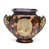 Thumbnail of Doulton Lambeth Stoneware Queen Victoria Vase, England, c. 1887, image 3