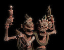 Thumbnail of A POLYCHROMED WOOD FIGURE OF CHITIPATI TIBET, 19TH CENTURY image 2