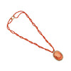 Thumbnail of A GOLD, CORAL AND SEED PEARL CAMEO NECKLACE image 1