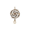 Thumbnail of A SILVER-TOPPED GOLD, DIAMOND AND CULTURED PEARL PENDANT BROOCH image 2