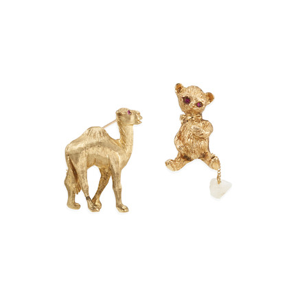 TWO GOLD AND RUBY ANIMAL BROOCHES image 1