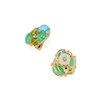 Thumbnail of A PAIR OF GOLD, GEM-SET AND DIAMOND EARRINGS image 2
