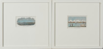 Thumbnail of Two Framed Woodcut Engravings of Edgartown Harbor image 1
