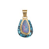 Thumbnail of A GOLD, OPAL AND TURQUOISE PENDANT image 1
