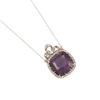 Thumbnail of A PLATINUM, GOLD, SILVER-TOPPED GOLD, AMETHYST AND DIAMOND PENDANT NECKLACE image 1