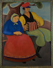 Thumbnail of Two Large Primitive Paintings of Russian Peasants image 6