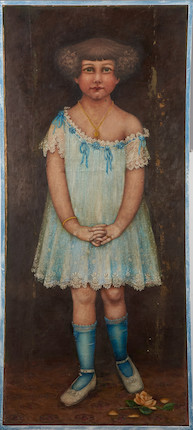 Framed Portrait of a Girl in Blue Dress image 3