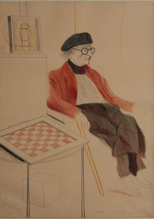 David Hockney (British, born 1937); Man Ray, from Homage to Man Ray; image 1