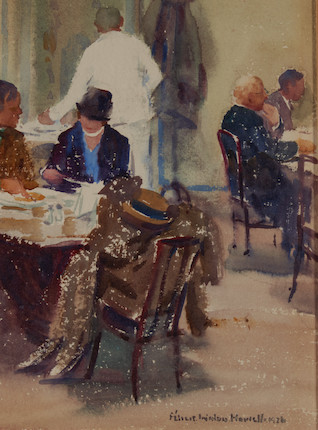 Felicie Waldo Howell (American, 1897-1968) Tea Time 11 3/4 x 9 1/2 in. framed 19 x 17 1/2 x 1 in. image 3