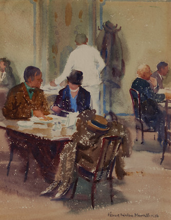 Felicie Waldo Howell (American, 1897-1968) Tea Time 11 3/4 x 9 1/2 in. framed 19 x 17 1/2 x 1 in. image 1