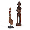 Thumbnail of A Philippine carved wood maternity figure and Spoon ht. 10, and 6 1/4 in. image 1