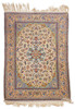 Thumbnail of Two Isphahan Rugs with Silk Foundation Iran 3 ft. 5 in. x 5 ft. 3 in. and 3 ft. 8 in. x 5 ft. 7 in. image 1