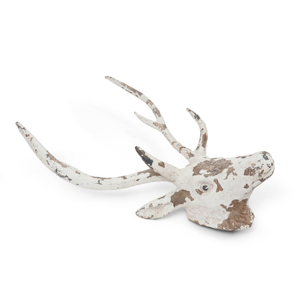 White-painted Composite Deer Head image 2