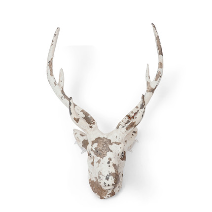 White-painted Composite Deer Head image 1