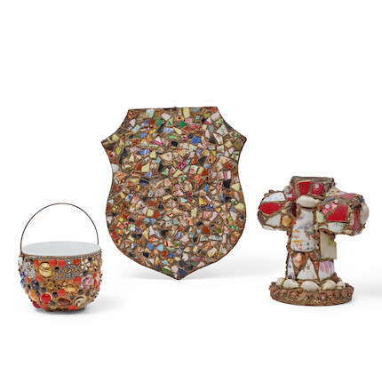 Folk Art Memory Shield, Bowl and Vase image 1