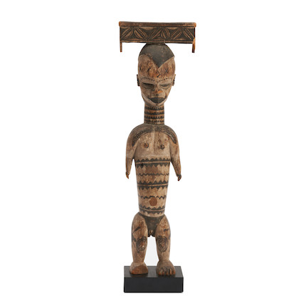 An Ibibio painted female figure ht. 20 1/2 in. image 5