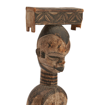 An Ibibio painted female figure ht. 20 1/2 in. image 2