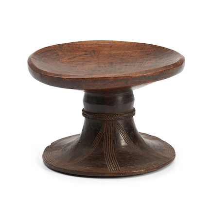 A Mangbetu stool ht. 7, wd. 10 in. image 1