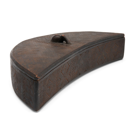 A Kuba wood cosmetic box ht. 1 7/8, wd. 10 1/4 in. image 3