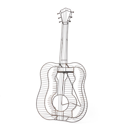 Frederick Weinberg Wire Sculpture of a Guitar image 2