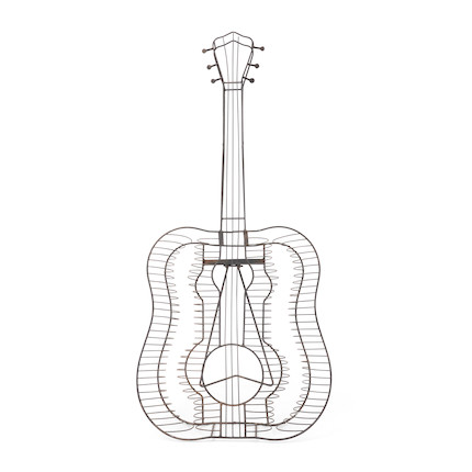 Frederick Weinberg Wire Sculpture of a Guitar image 1