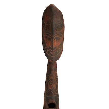 A New Guinea carved wood war trumpet ht. 27 1/2 in. image 5