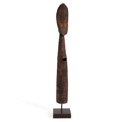 A New Guinea carved wood war trumpet ht. 27 1/2 in. image 1