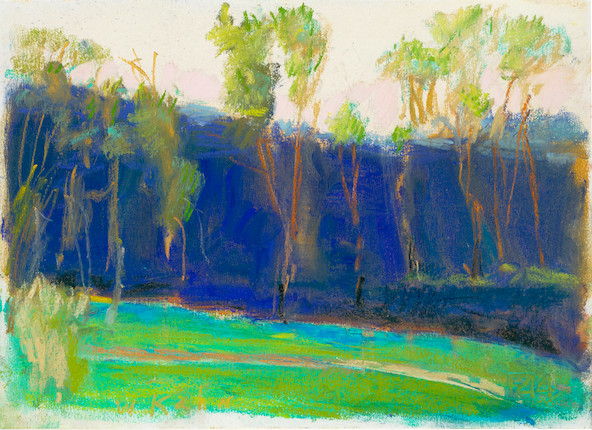 Wolf Kahn (1927-2020) Blue-Green (Blau-Grün) 9 1/2 x 13 in. (24.1 x 33 cm.) (Executed in 2000.) image 1