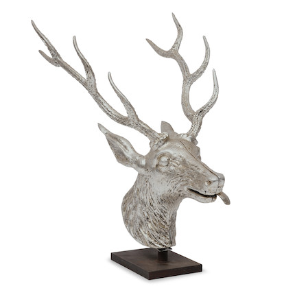 Cast Iron Silver-painted Stag Head image 2
