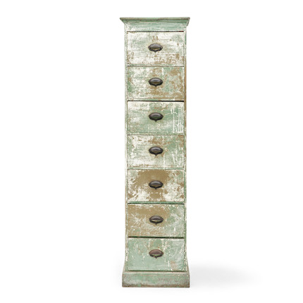 Tall Commercial Green-painted Chest of Drawers image 1