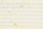 Thumbnail of CONTEMPORARY AUTOGRAPH MUSICAL MANUSCRIPT AND LYRICS FOR JERUSALEM OF GOLD. SHEMER, NAOMI. 1930-2004.  Autograph Manuscript Signed (Naomi Shemer) being the lyrics for Yerushalayim Shel Zahav (Jerusalem of Gold), including the verse added c. June 10, 1967 at the end of the Six-Day War, image 2