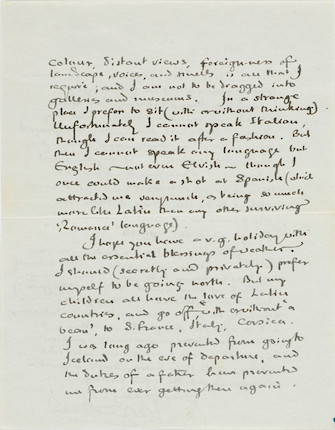 TOLKIEN ON THE LABOR OF LORD OF THE RINGS. TOLKIEN, J.R.R. 1892-1973. Autograph Letter Signed (J.R.R. Tolkien) to Miss F.L. Perry describing his own hobbitness and the laborious creation of The Lord of the Rings, image 3