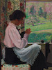 Thumbnail of Lilla Cabot Perry (American, 1848-1933) Marie at the Window, Hancock, New Hampshire 40 1/2 x 30 1/8 in. framed 47 5/8 x 37 3/4 in. image 1