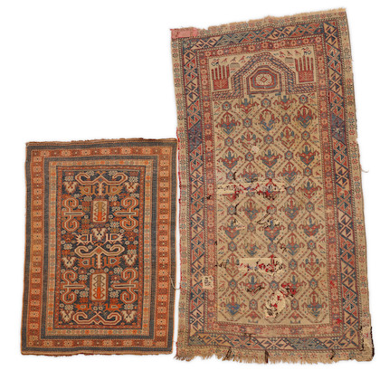 Perepedil and Ivory Prayer Rugs Iran 2 ft. 5 in. x 3 ft. 3 in. and 2 ft. 9 in. x 5 ft. image 2