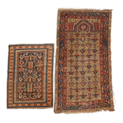 Perepedil and Ivory Prayer Rugs Iran 2 ft. 5 in. x 3 ft. 3 in. and 2 ft. 9 in. x 5 ft. image 1