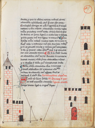 MANUSCRIPT SCIENTIFIC DOCUMENT, 14TH CENTURY. Scientific miscellany, in Latin. Manuscript on vellum, 14th century. image 1