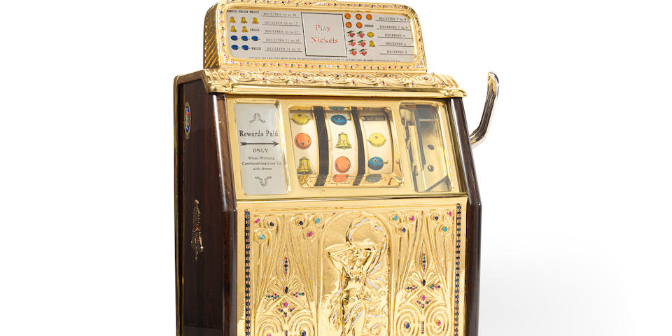 SIDNEY MOBELL: A GOLD-PLATED, GEM-SET AND DIAMONDS SLOT MACHINE, 1981
