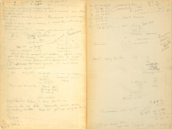 AMELIA EARHART'S ANNOTATED COPY OF BOWDITCH'S PRACTICAL NAVIGATOR. BOWDITCH, NATHANIEL. The American Practical Navigator.  Washington, D.C. Government Printing Office, 1926. image 15