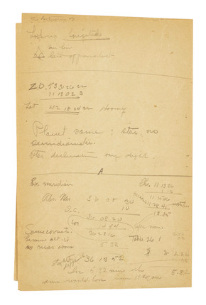 AMELIA EARHART'S ANNOTATED COPY OF BOWDITCH'S PRACTICAL NAVIGATOR. BOWDITCH, NATHANIEL. The American Practical Navigator.  Washington, D.C. Government Printing Office, 1926. image 8