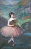 Thumbnail of Louis Kronberg (American, 1872-1965) Ballerina with Fan 36 x 23 in. framed 42 1/2 x 29 1/4 x 3 in. image 1