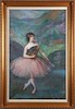 Thumbnail of Louis Kronberg (American, 1872-1965) Ballerina with Fan 36 x 23 in. framed 42 1/2 x 29 1/4 x 3 in. image 2