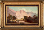 Thumbnail of Thomas Hill (American, 1829-1908) Great Yosemite Falls 14 x 24 in. framed 23 1/2 x 33 3/4 x 3 3/4 in. image 2