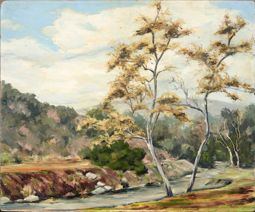 Bert Geer Phillips (American, 1868-1956) Mountain Stream 20 x 24 in. unframed image 1