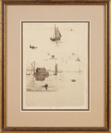 Frank Weston Benson (American, 1862-1951) Study for Salem Harbor 8 3/4 x 6 1/2 in. framed 13 1/2 x 11 1/4 x 3/4 in. image 2